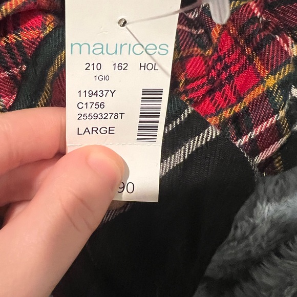 NWT Maurices Large Black and Plaid button Front Babydoll Shirtdress - Picture 7 of 7